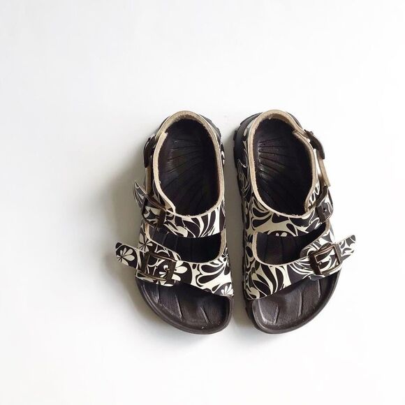 BIKI by Birkenstock cream/brown sandals EUC 29(11) - Picture 2 of 4